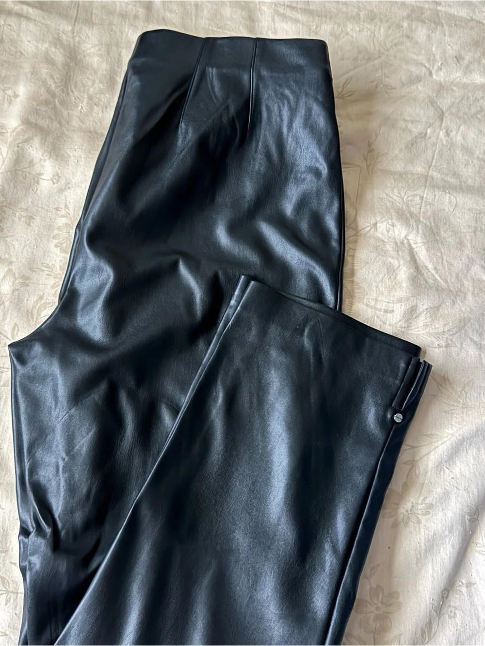 Michael Kors Black Faux Leather Trousers